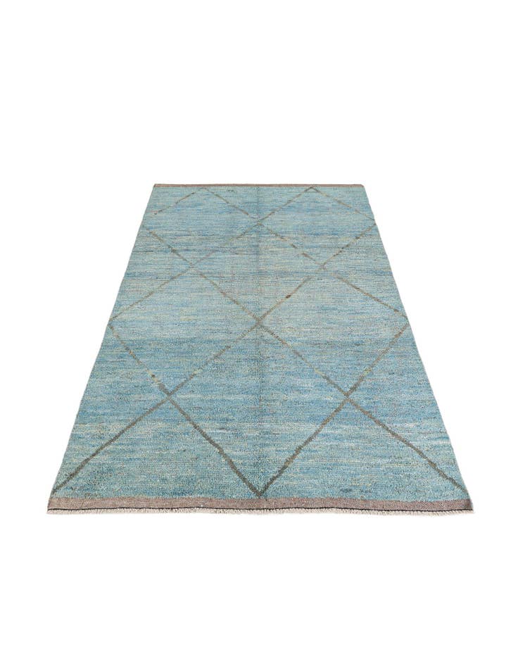 Detail image of  6' x 9' 7  Hand Knotted Moroccan Wool Rug