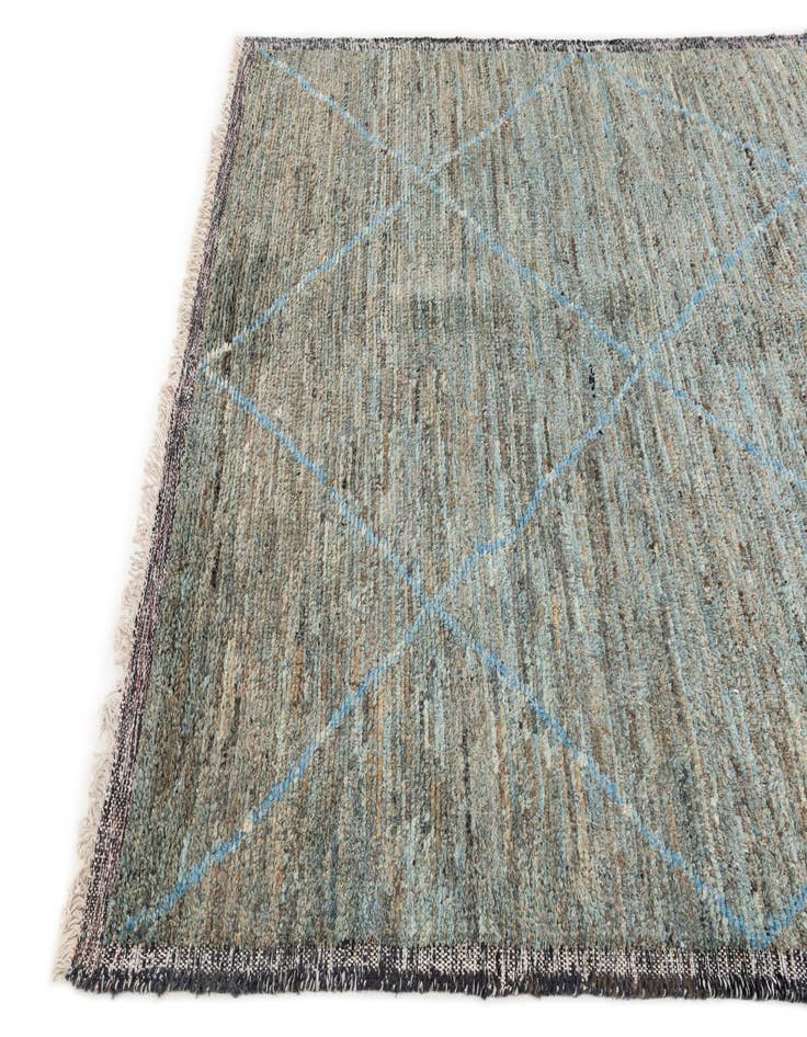 Detail image of  6' 1 x 9' 9  Hand Knotted Moroccan Wool Rug