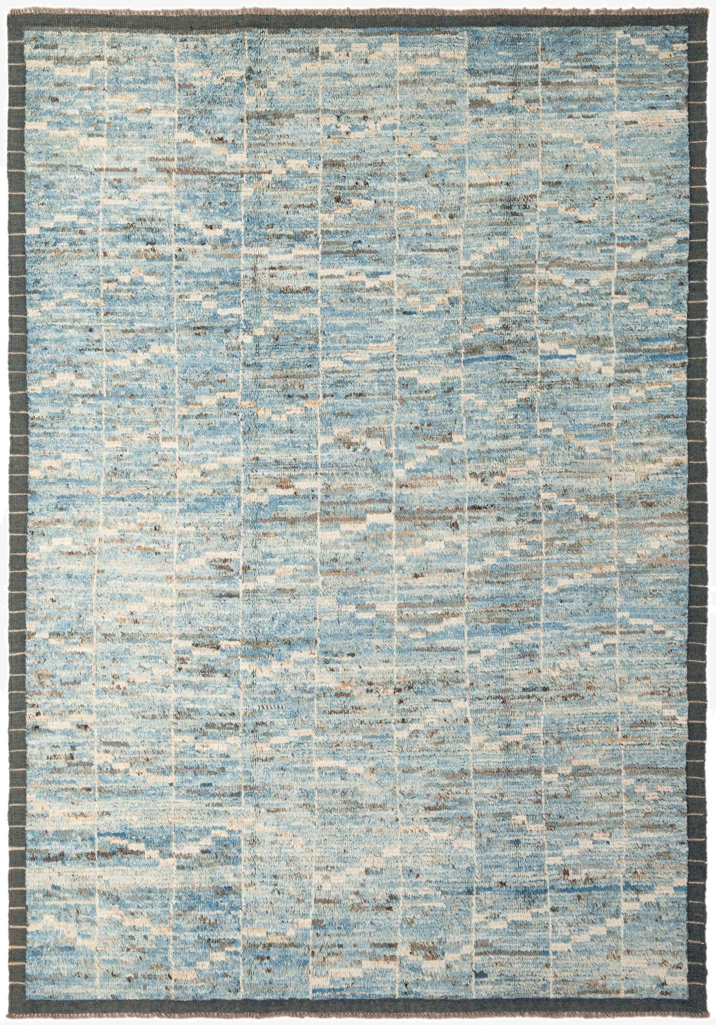  6' 10 x 9' 9  Hand Knotted Moroccan Wool Rug
