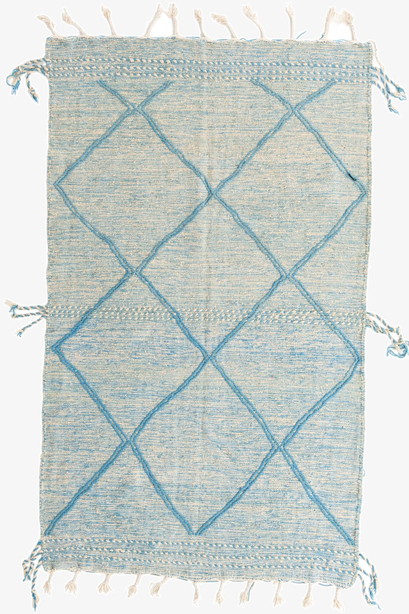  5' 2 x 8' 7  Hand Knotted Moroccan Wool Rug