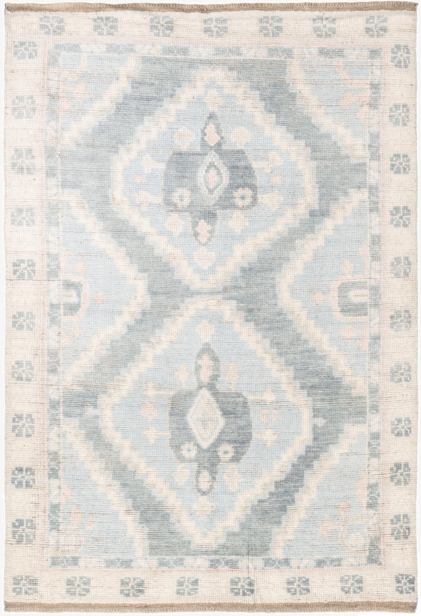  6' 3 x 9' 2  Hand Knotted Moroccan Wool Rug