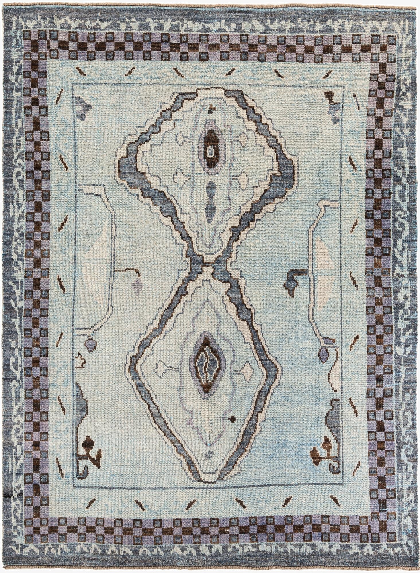  7' 6 x 10' 3  Hand Knotted Moroccan Wool Rug