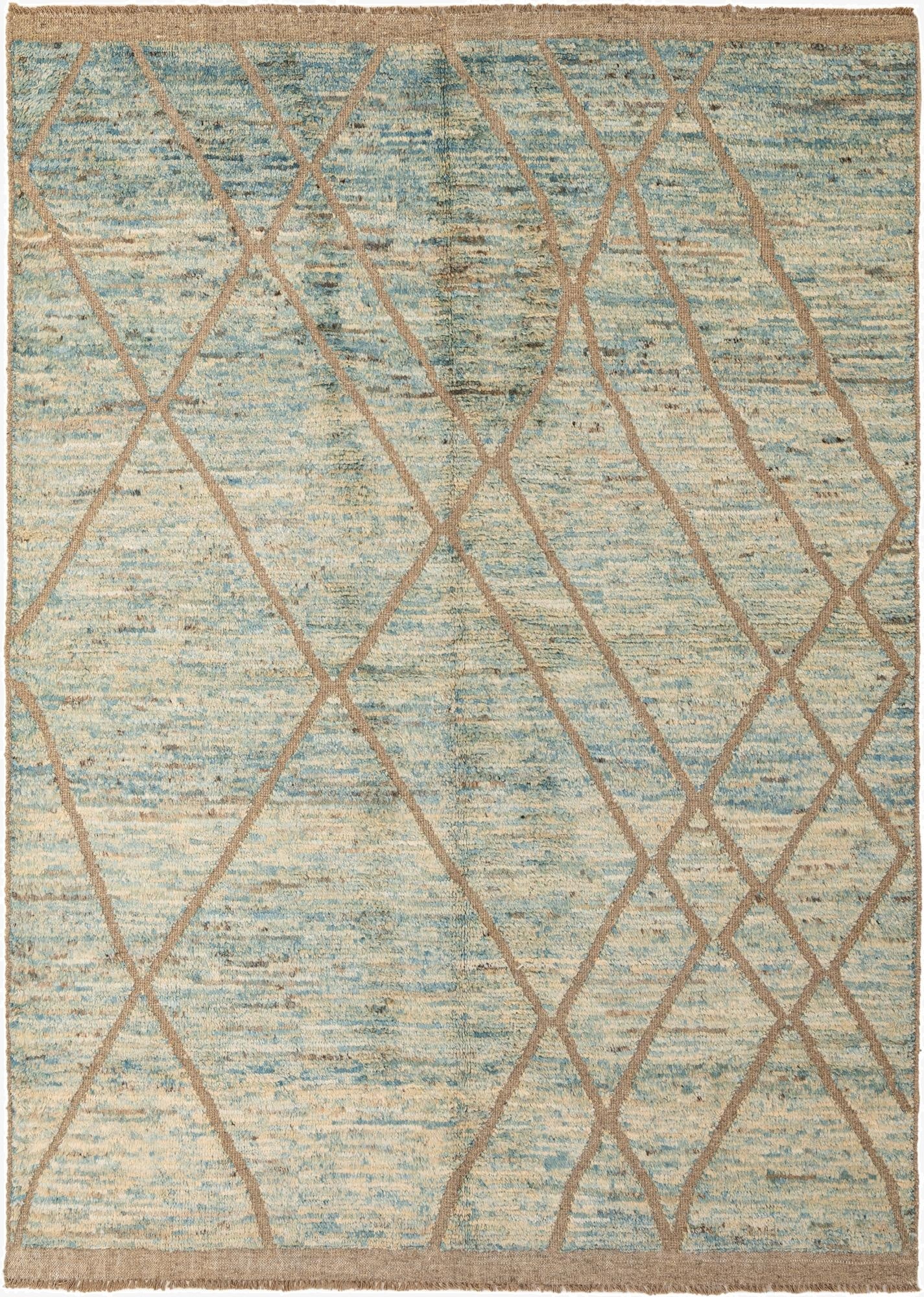  5' 9 x 8' 1  Hand Knotted Moroccan Wool Rug