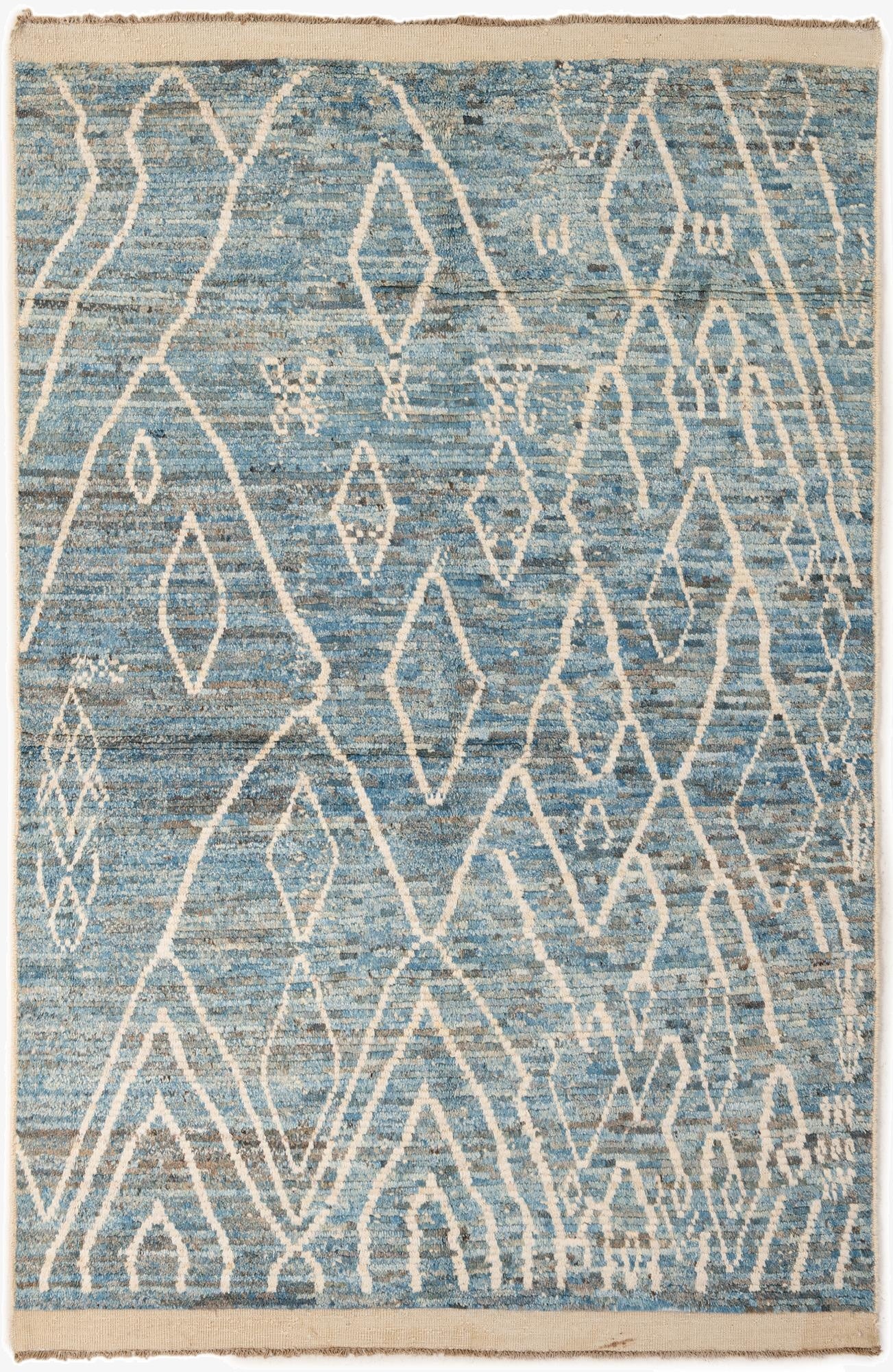  5' 7 x 8' 2  Hand Knotted Moroccan Wool Rug