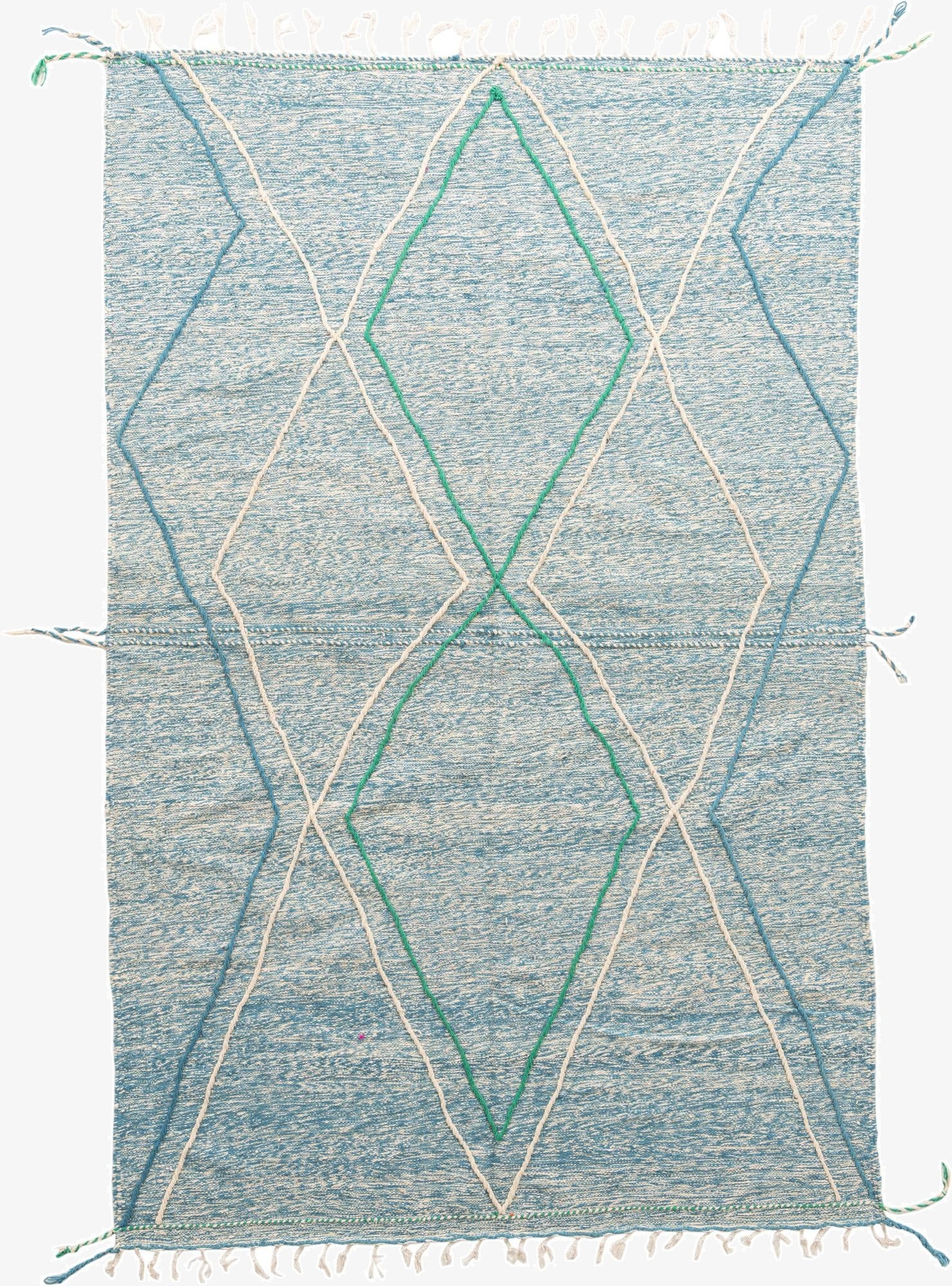  6' 7 x 10' 5  Hand Knotted Moroccan Wool Rug