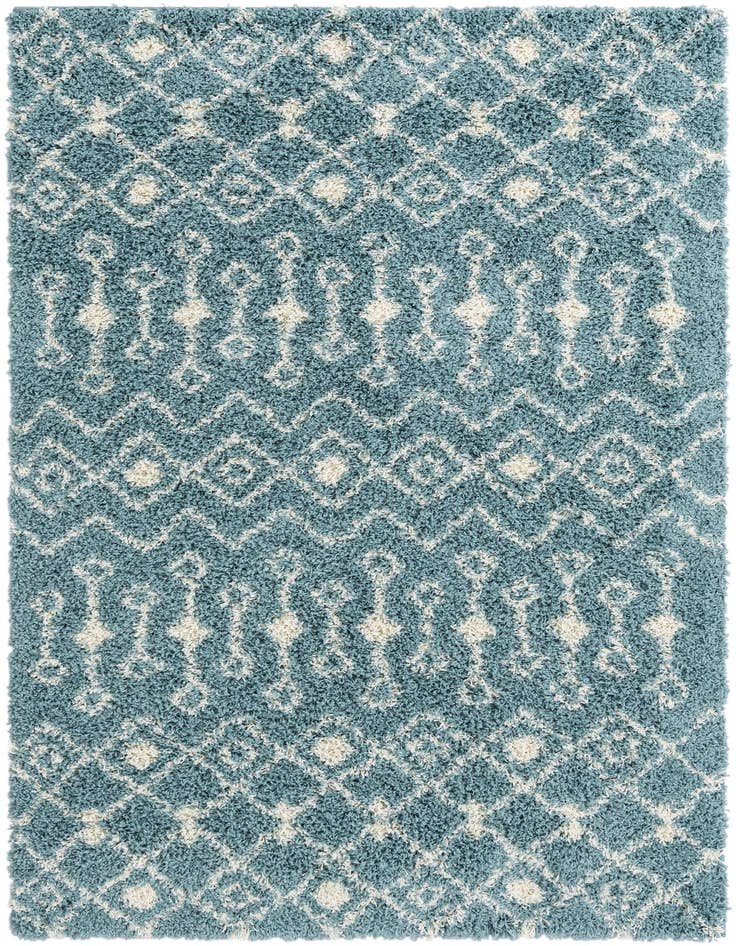 Detail image of  5' 3 x 8' Moroccan Trellis Shag Rug