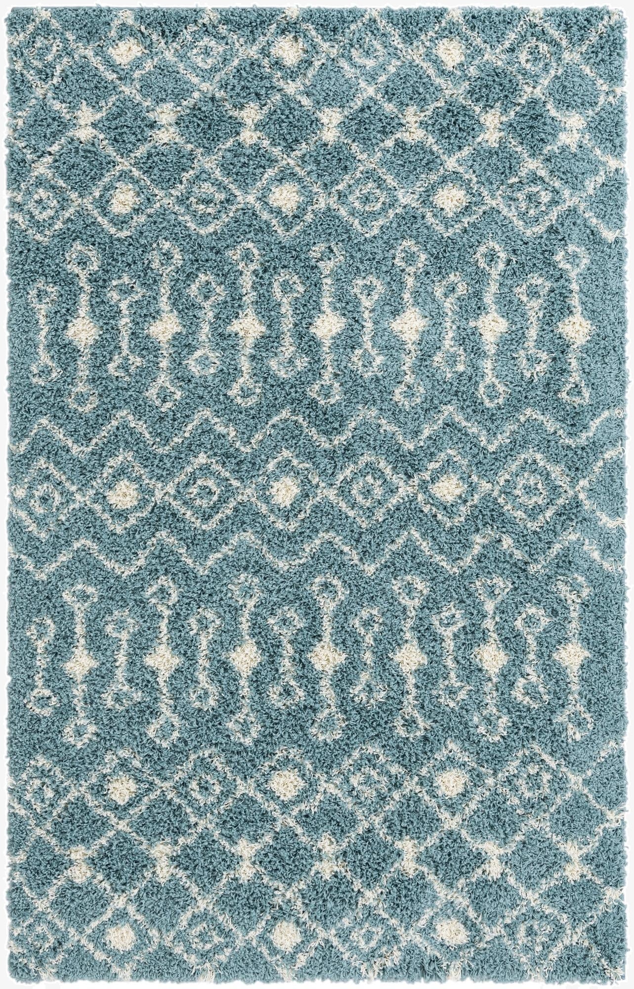 Primary image  5' 3 x 8' Moroccan Trellis Shag Rug