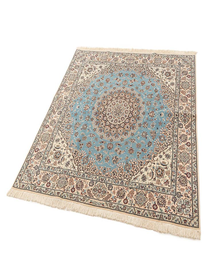 Detail image of  6' 6 x 6' 8  Hand Knotted Nain Rug