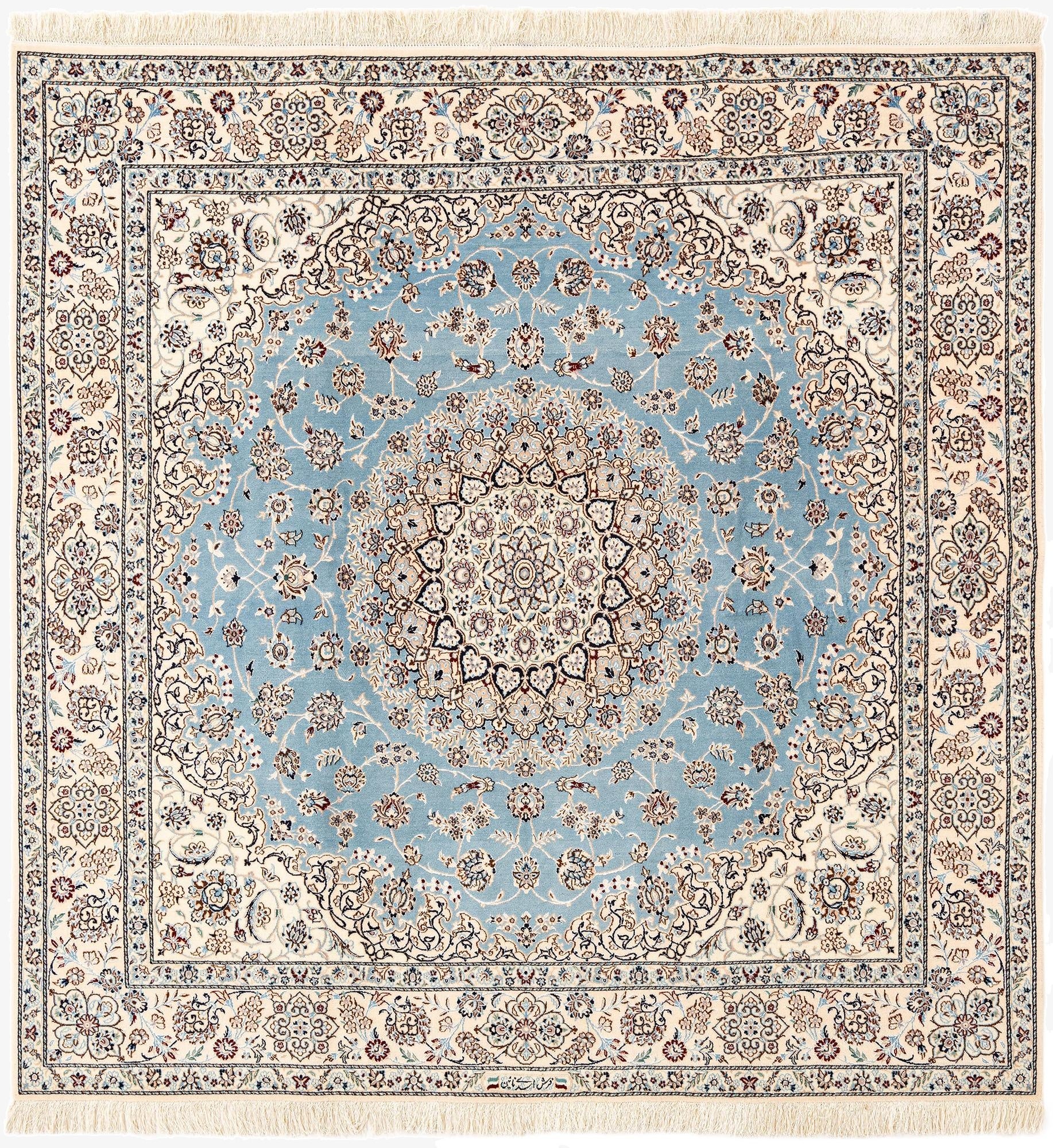  6' 6 x 6' 8  Hand Knotted Nain Rug