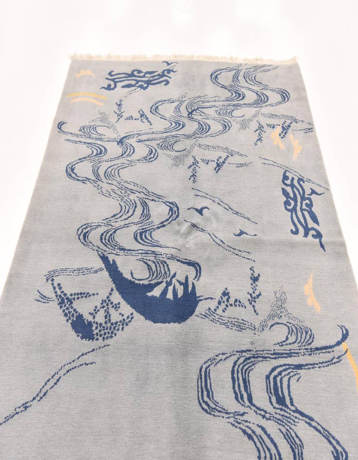 Detail image of  5' 7 x 8'  Hand Knotted Nepal Wool Rug