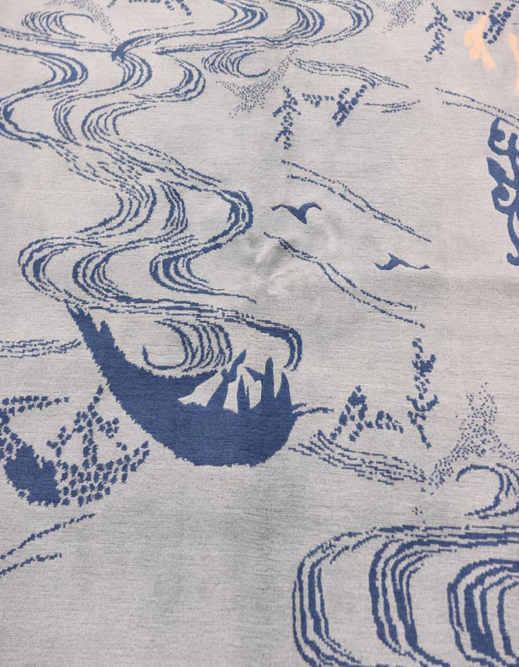 Detail image of  5' 7 x 8'  Hand Knotted Nepal Wool Rug