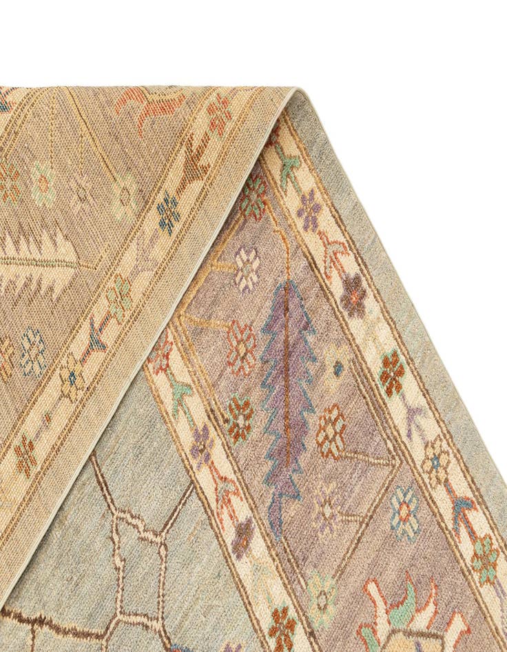 Detail image of  8' 11 x 11' 11  Hand Knotted Oushak Rug