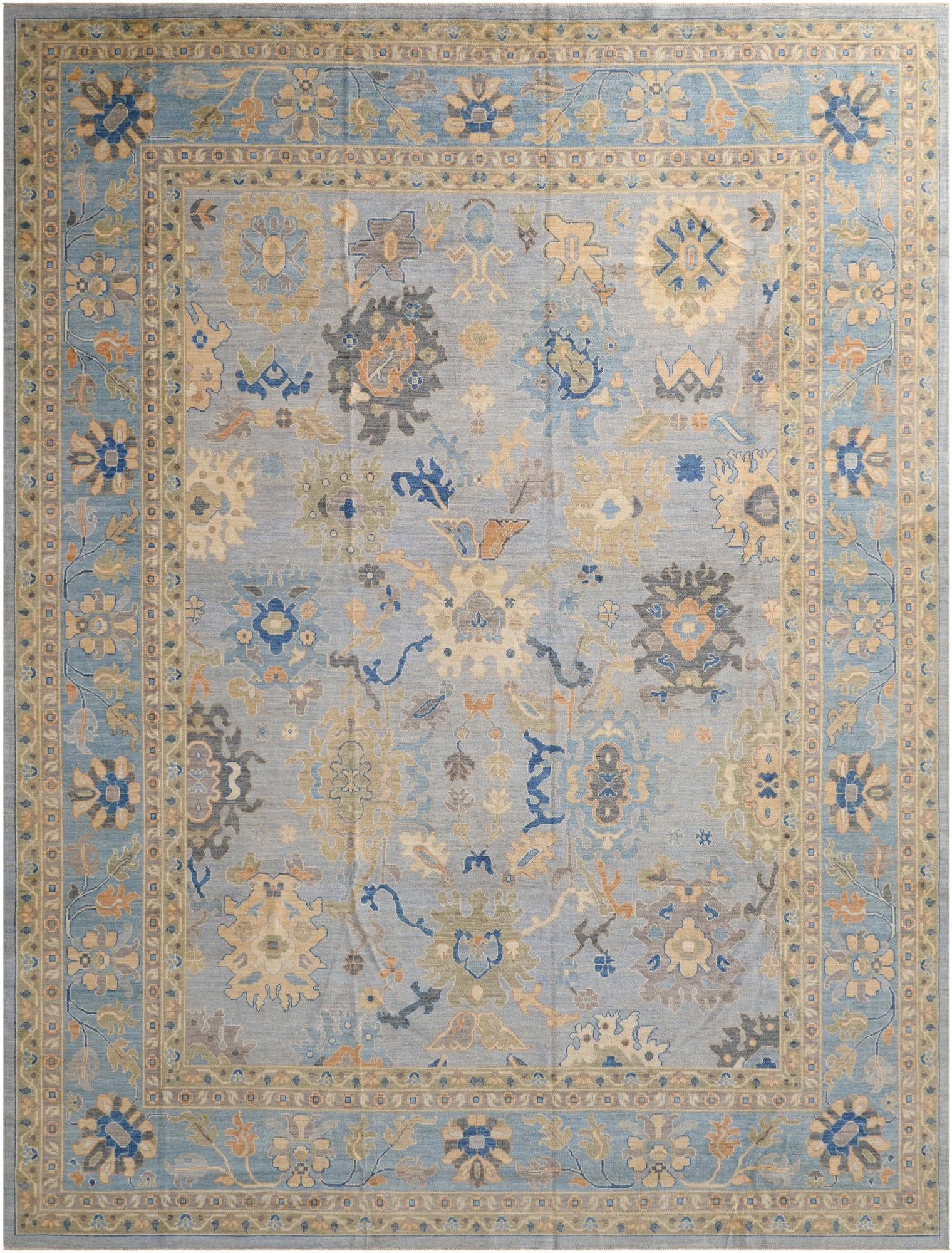 11' 5 x 14' 8  Hand Knotted Oushak Wool Rug