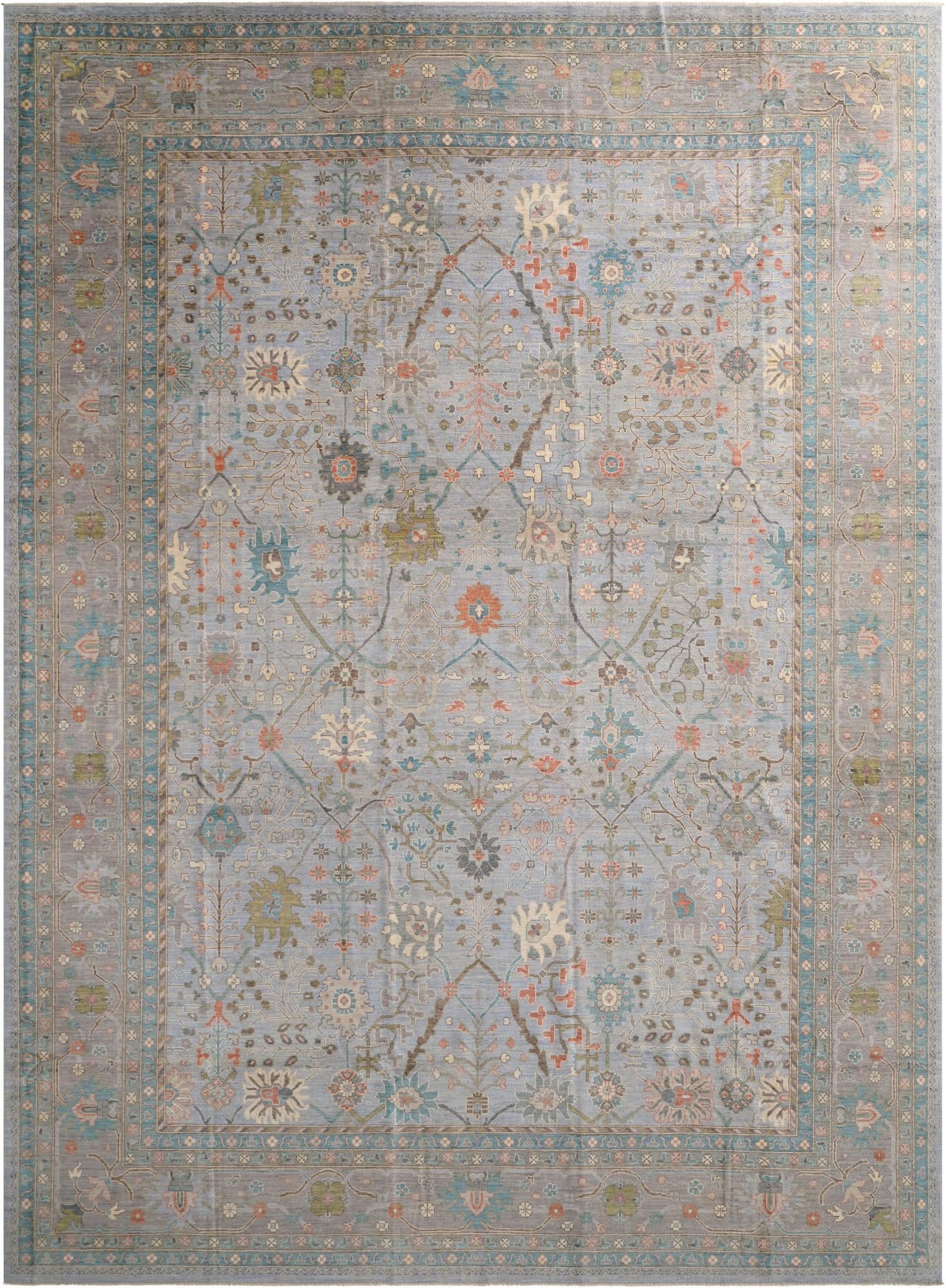  13' 2 x 17' 8  Hand Knotted Oushak Wool Rug