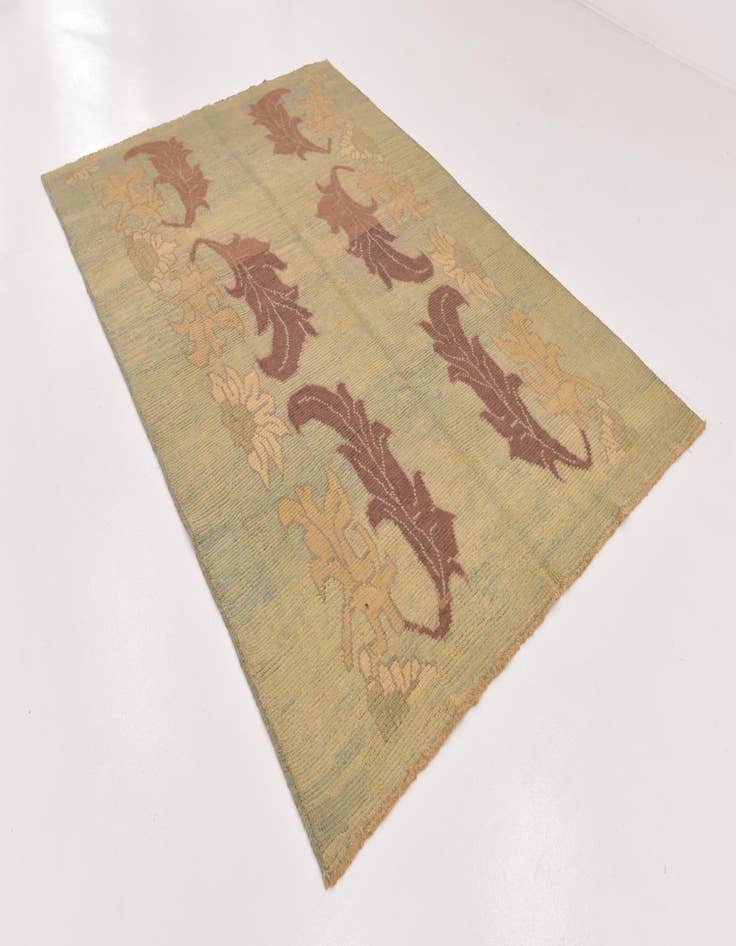 Detail image of  6' 6 x 9' 6  Hand Knotted Oushak Wool Rug