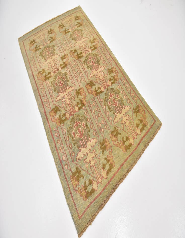 Detail image of  4' 3 x 7'  Hand Knotted Oushak Wool Rug