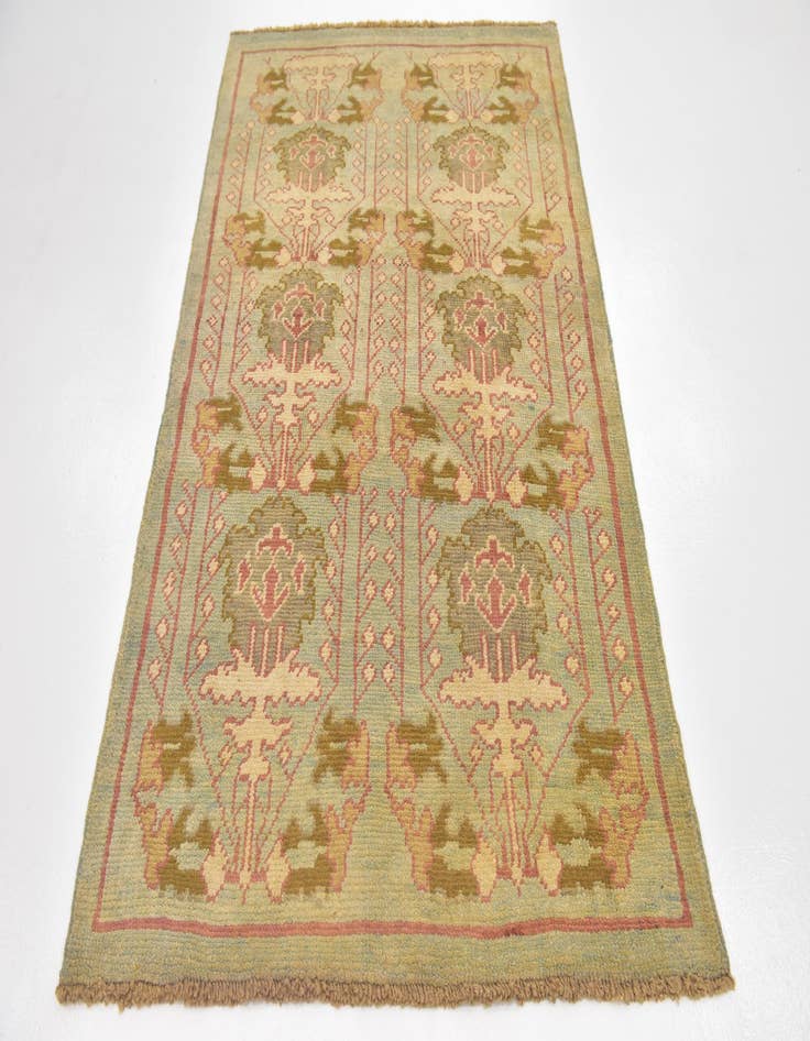 Detail image of  4' 3 x 7'  Hand Knotted Oushak Wool Rug