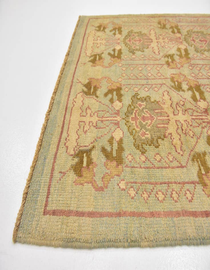 Detail image of  4' 3 x 7'  Hand Knotted Oushak Wool Rug