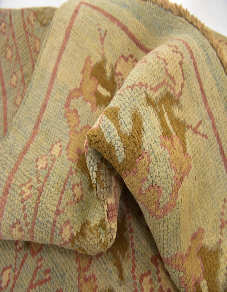 Detail image of  4' 3 x 7'  Hand Knotted Oushak Wool Rug