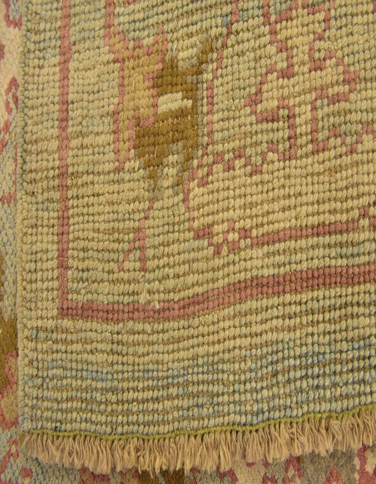 Detail image of  4' 3 x 7'  Hand Knotted Oushak Wool Rug
