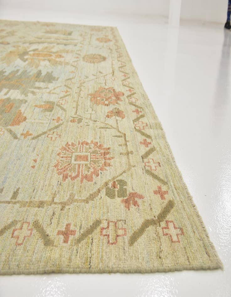 Detail image of  11' 9 x 16'  Hand Knotted Oushak Wool Rug