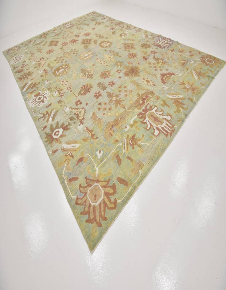 Detail image of  12' 10 x 18' 8  Hand Knotted Oushak Rug