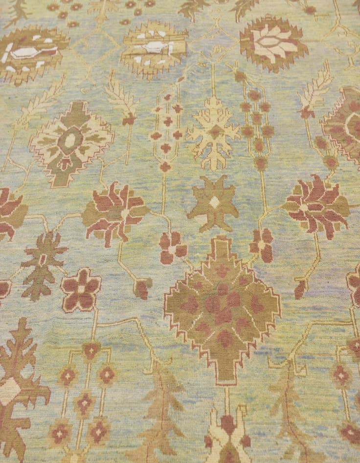 Detail image of  12' 10 x 18' 8  Hand Knotted Oushak Rug