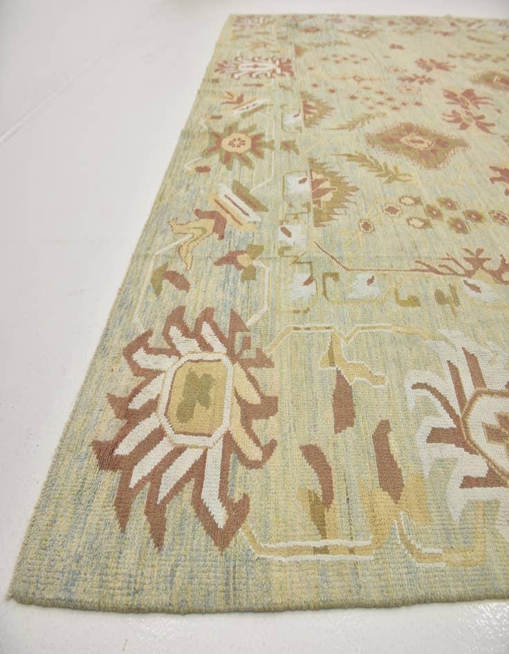 Detail image of  12' 10 x 18' 8  Hand Knotted Oushak Rug