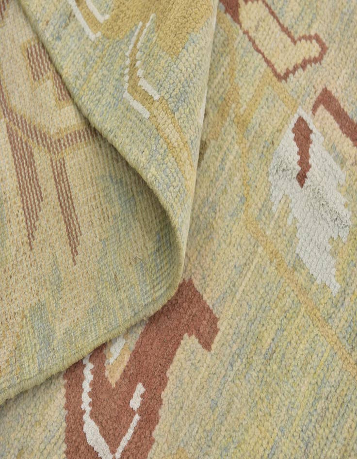 Detail image of  12' 10 x 18' 8  Hand Knotted Oushak Rug