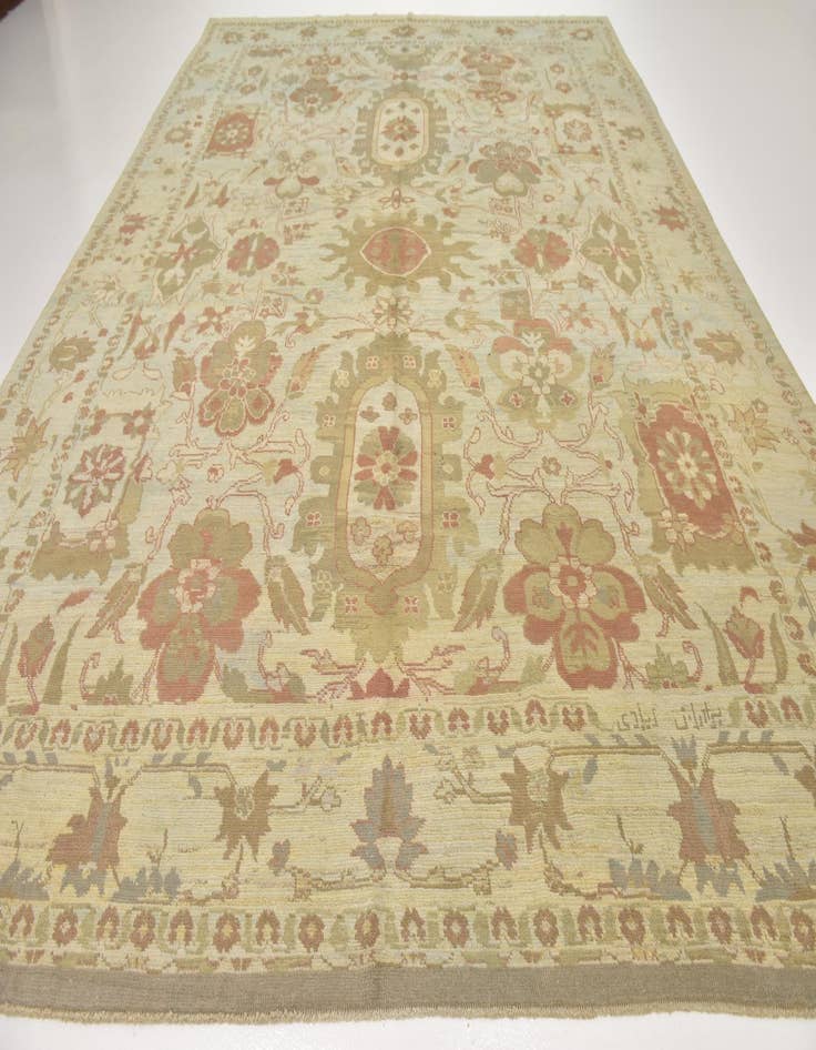 Detail image of  11' 7 x 15' 10  Hand Knotted Oushak Wool Rug