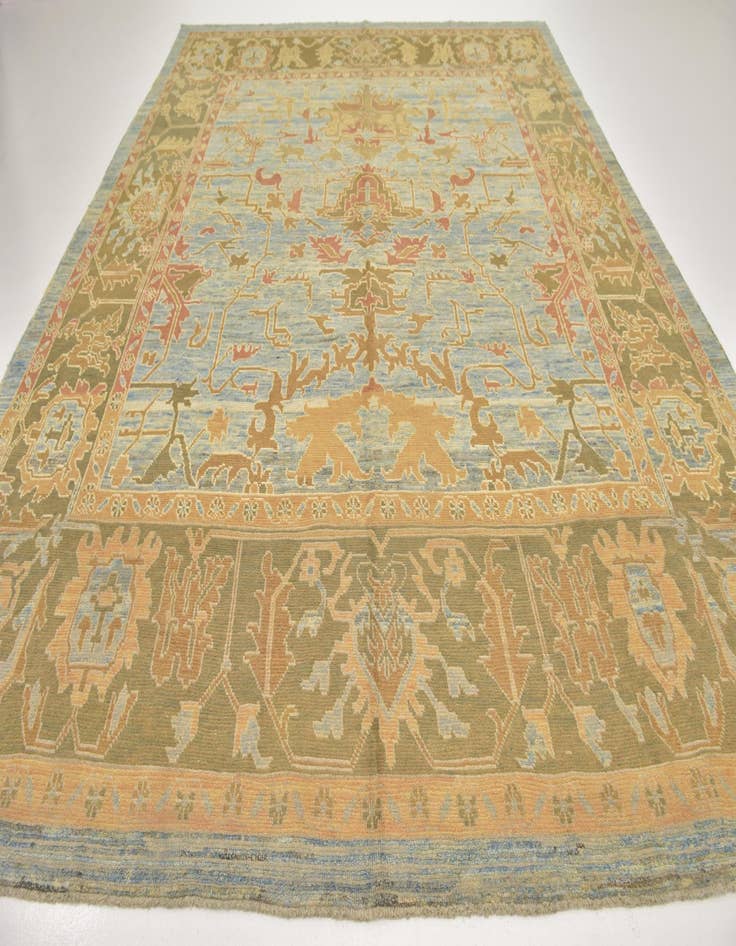 Detail image of 11' x 14' 4 Hand Knotted Oushak Wool Rug