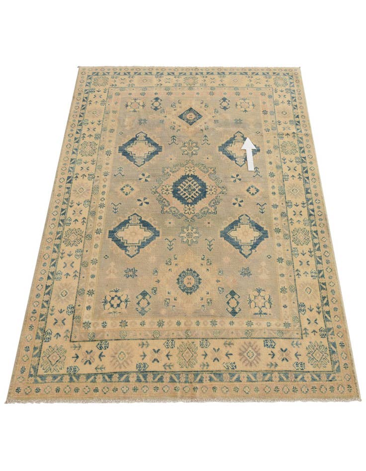 Detail image of  4' 9 x 6' 10  Hand Knotted Oushak Wool Rug