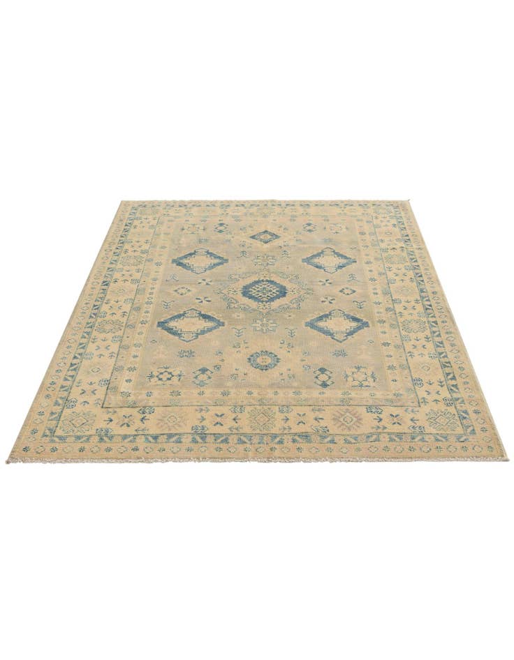 Detail image of  4' 9 x 6' 10  Hand Knotted Oushak Wool Rug