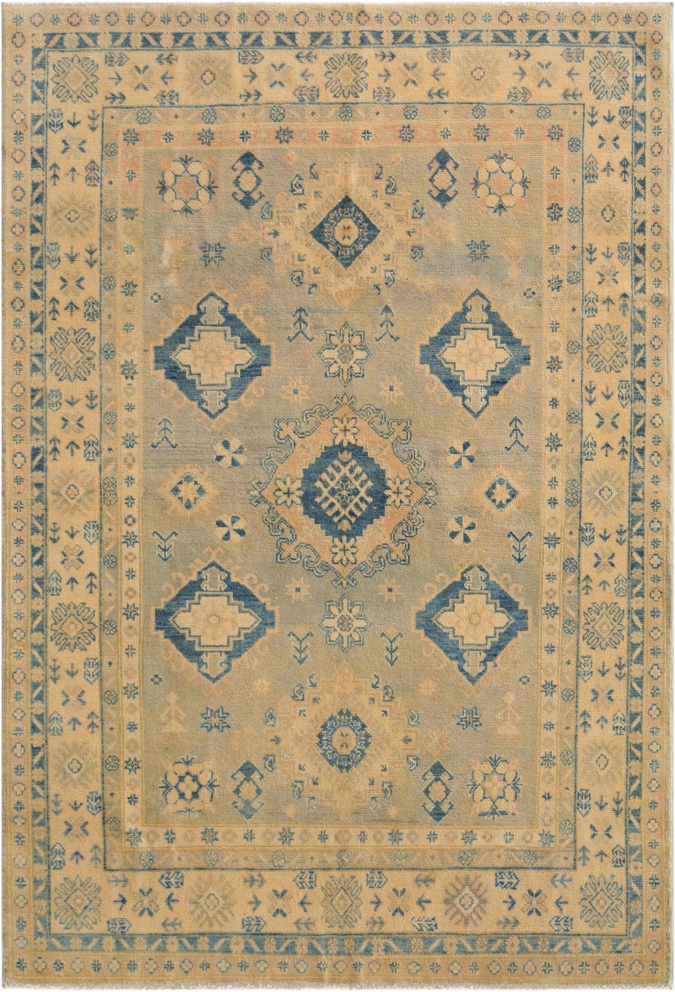  4' 9 x 6' 10  Hand Knotted Oushak Wool Rug