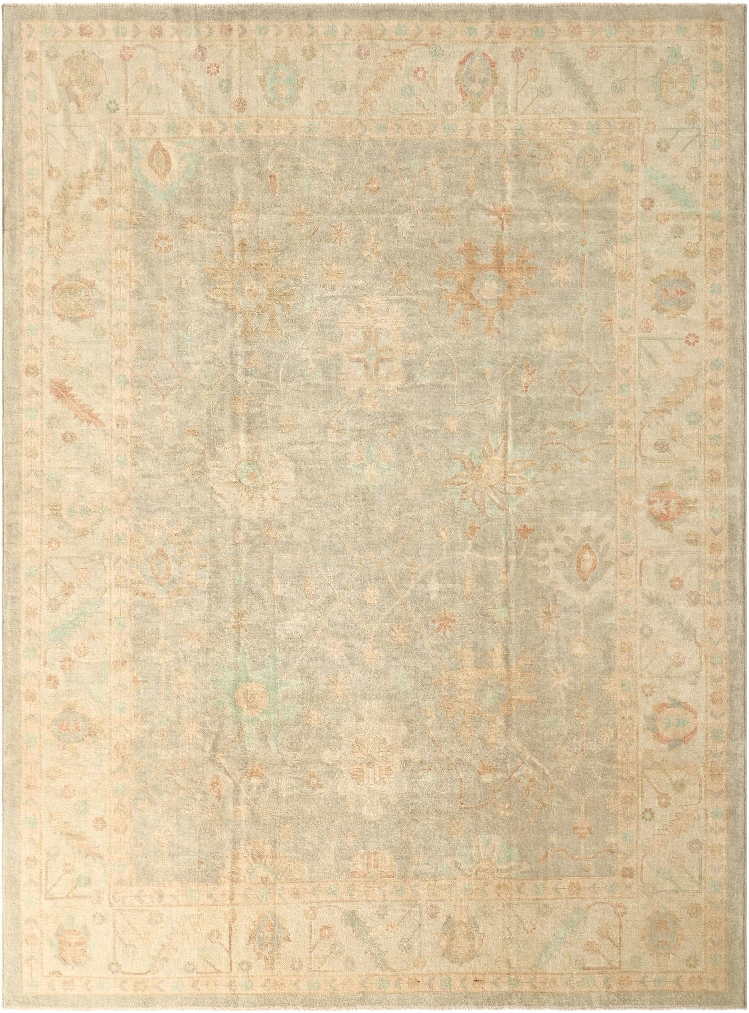 10' 4 x 13' 11 Hand Knotted Oushak Wool Rug