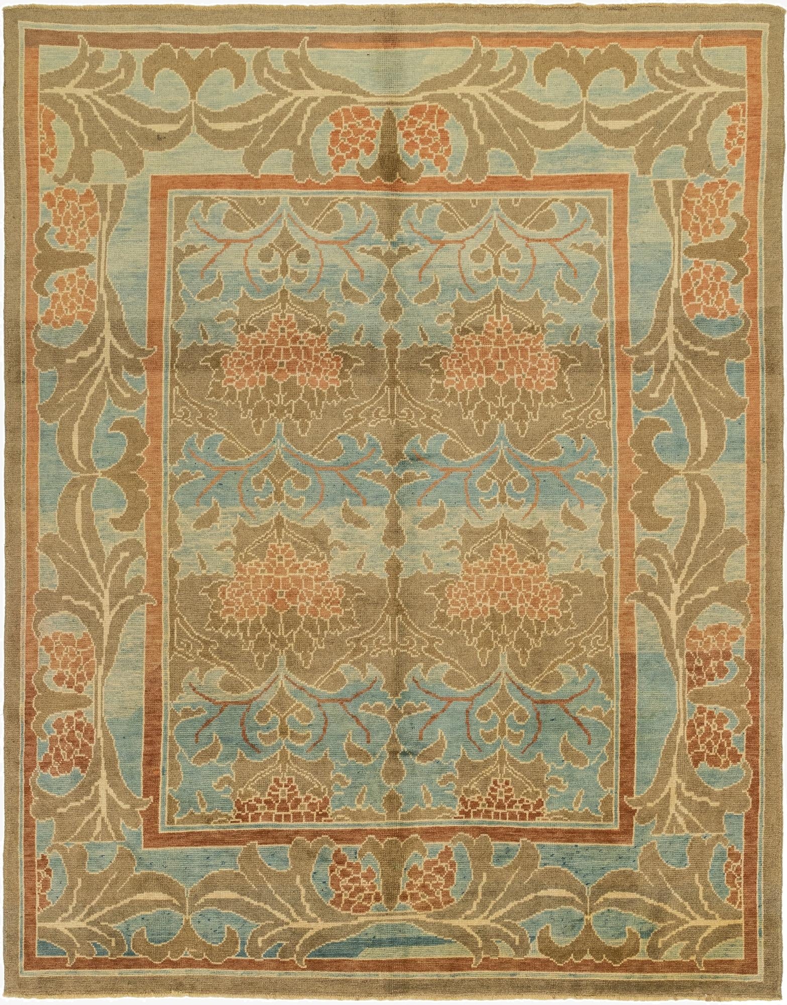  10' x 12' 10  Hand Knotted Oushak Wool Rug