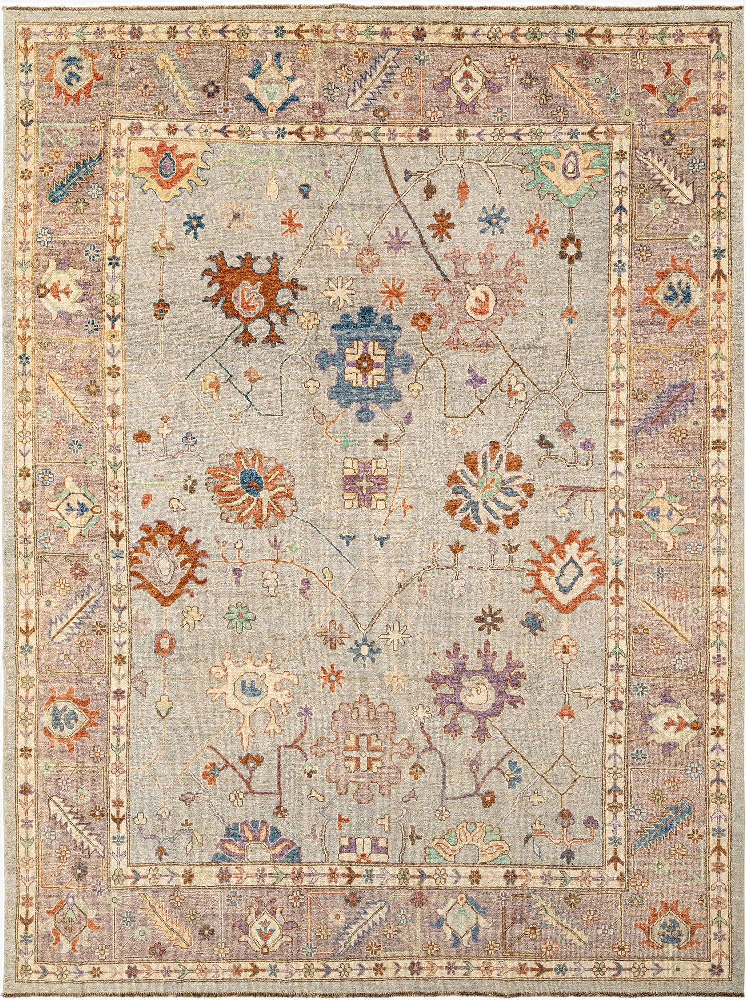  8' 11 x 11' 11  Hand Knotted Oushak Rug