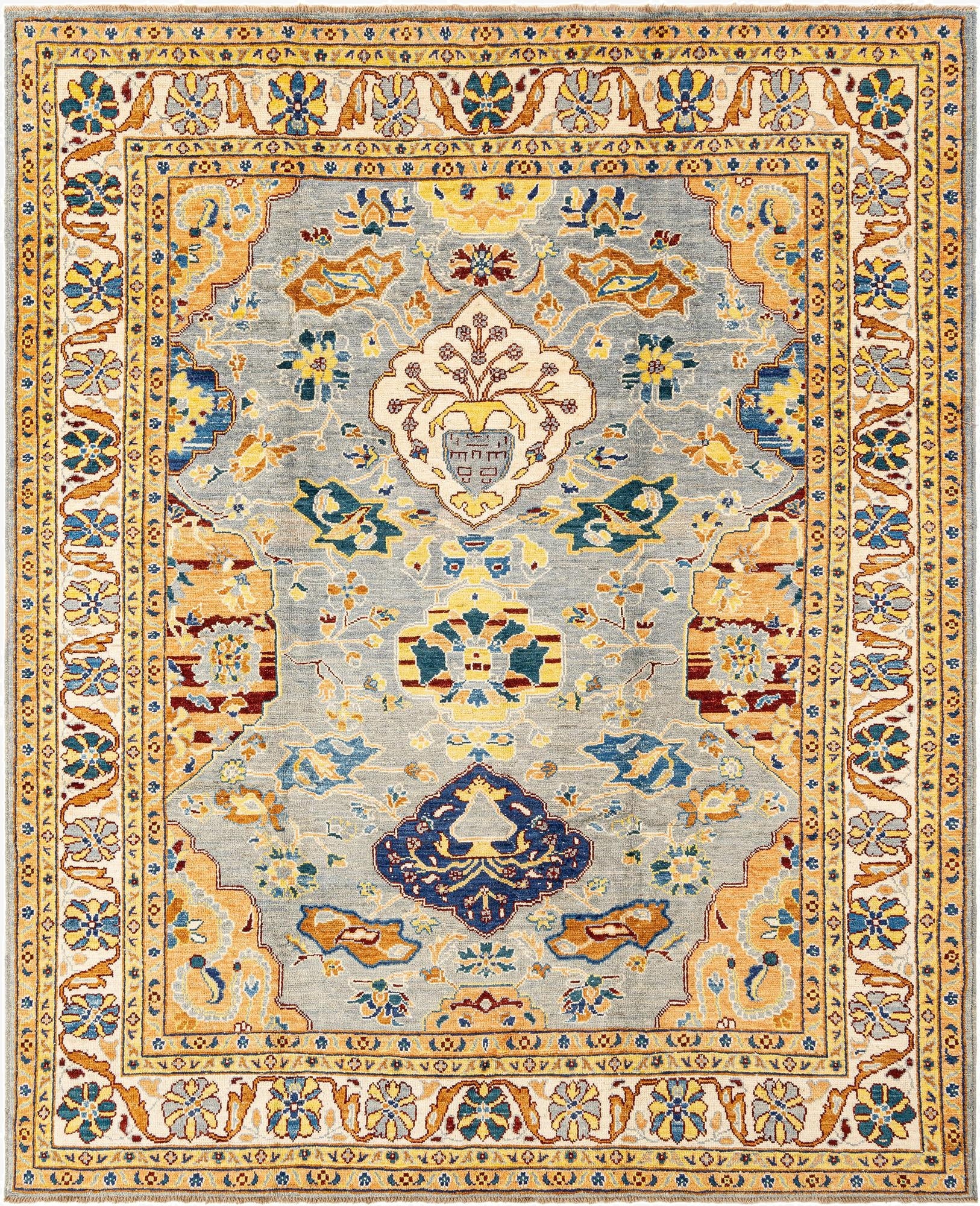  7' 10 x 9' 8  Hand Knotted Oushak Rug