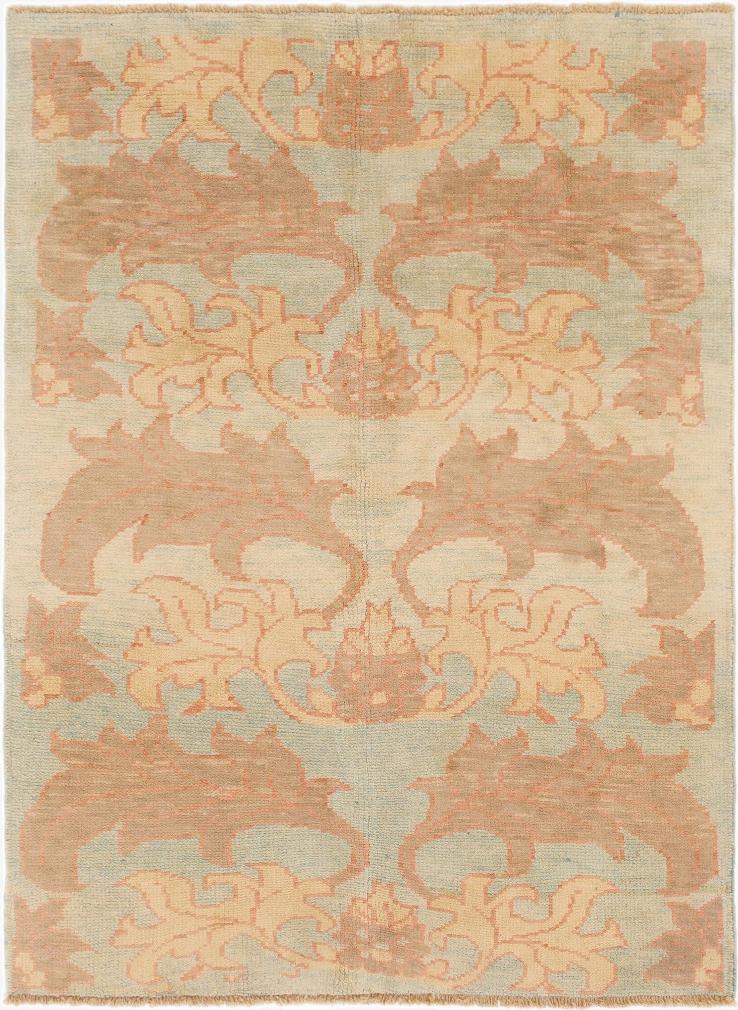  4' 10 x 6' 7  Hand Knotted Oushak Wool Rug