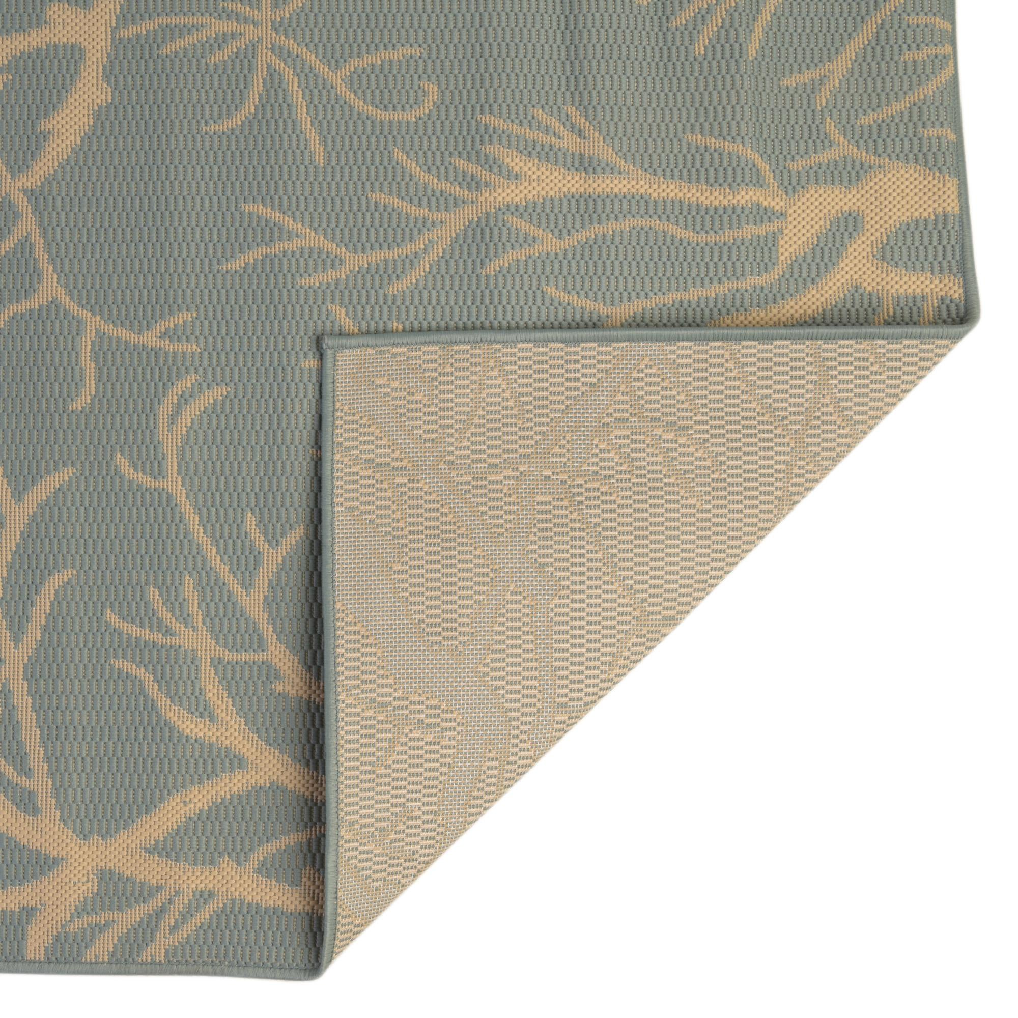 Light Blue 2' x 3' Botanical Indoor / Outdoor Rug | Rugs.com