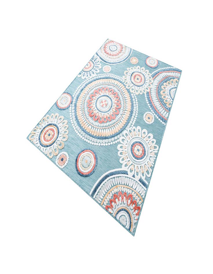 Detail image of  4' 5 x 6'  Washable Botanical Indoor / Outdoor Rug