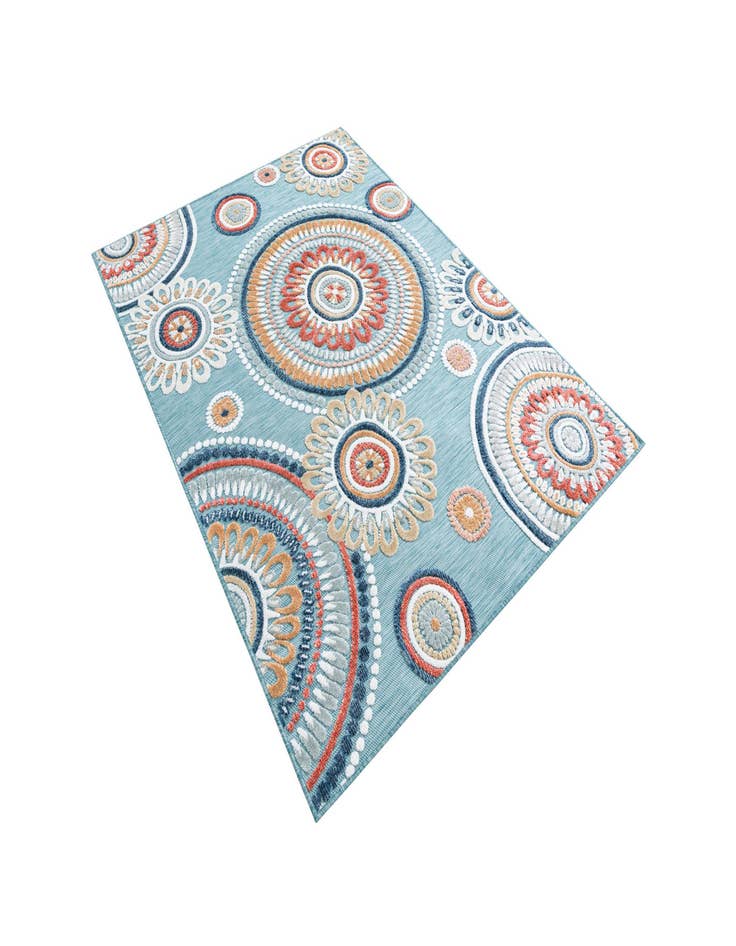 Detail image of  4' 5 x 6'  Washable Botanical Indoor / Outdoor Rug