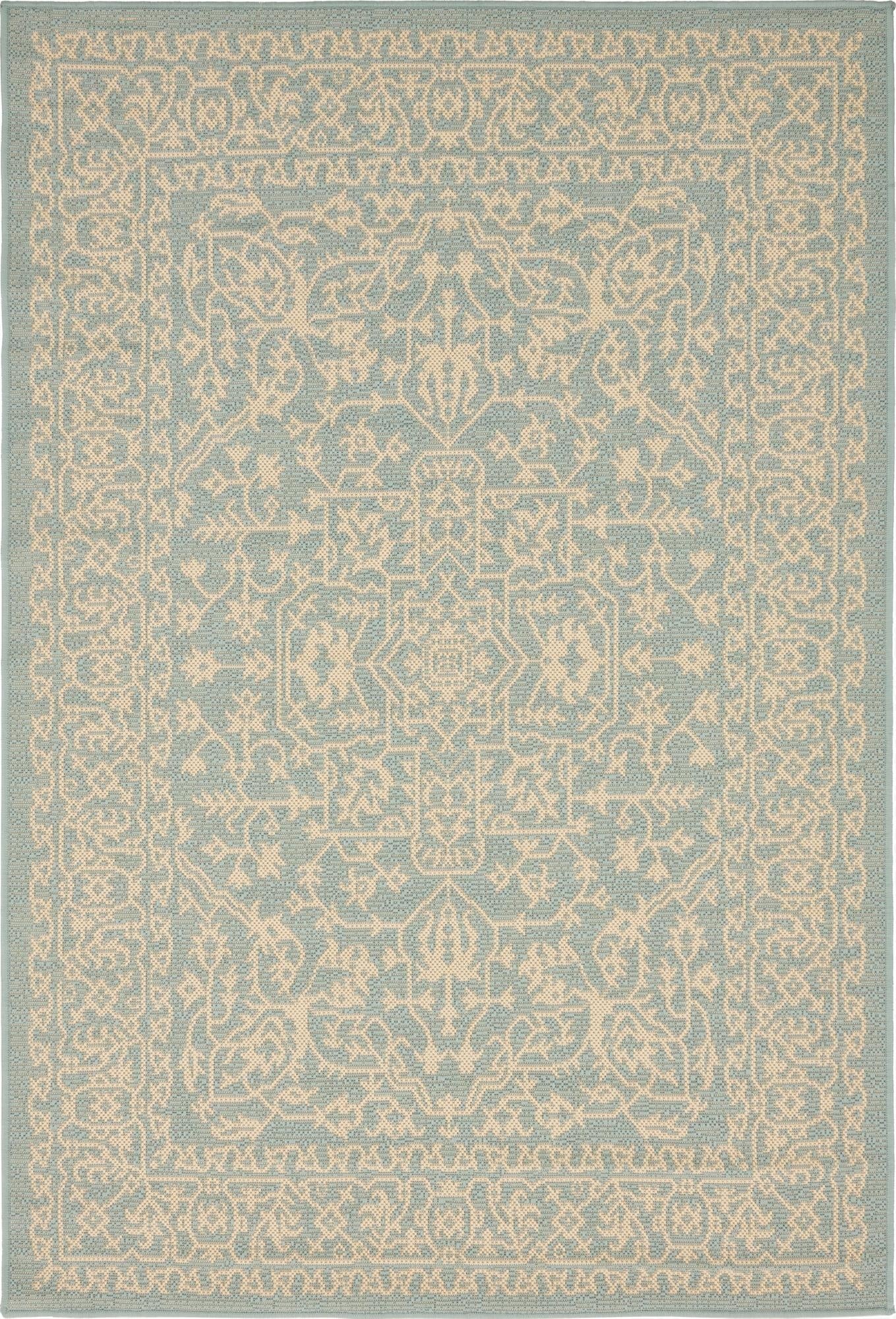  4' x 6'  Washable Botanical Indoor / Outdoor Rug