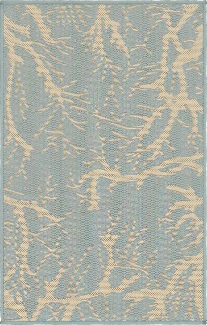  2' x 3'  Washable Botanical Indoor / Outdoor Rug