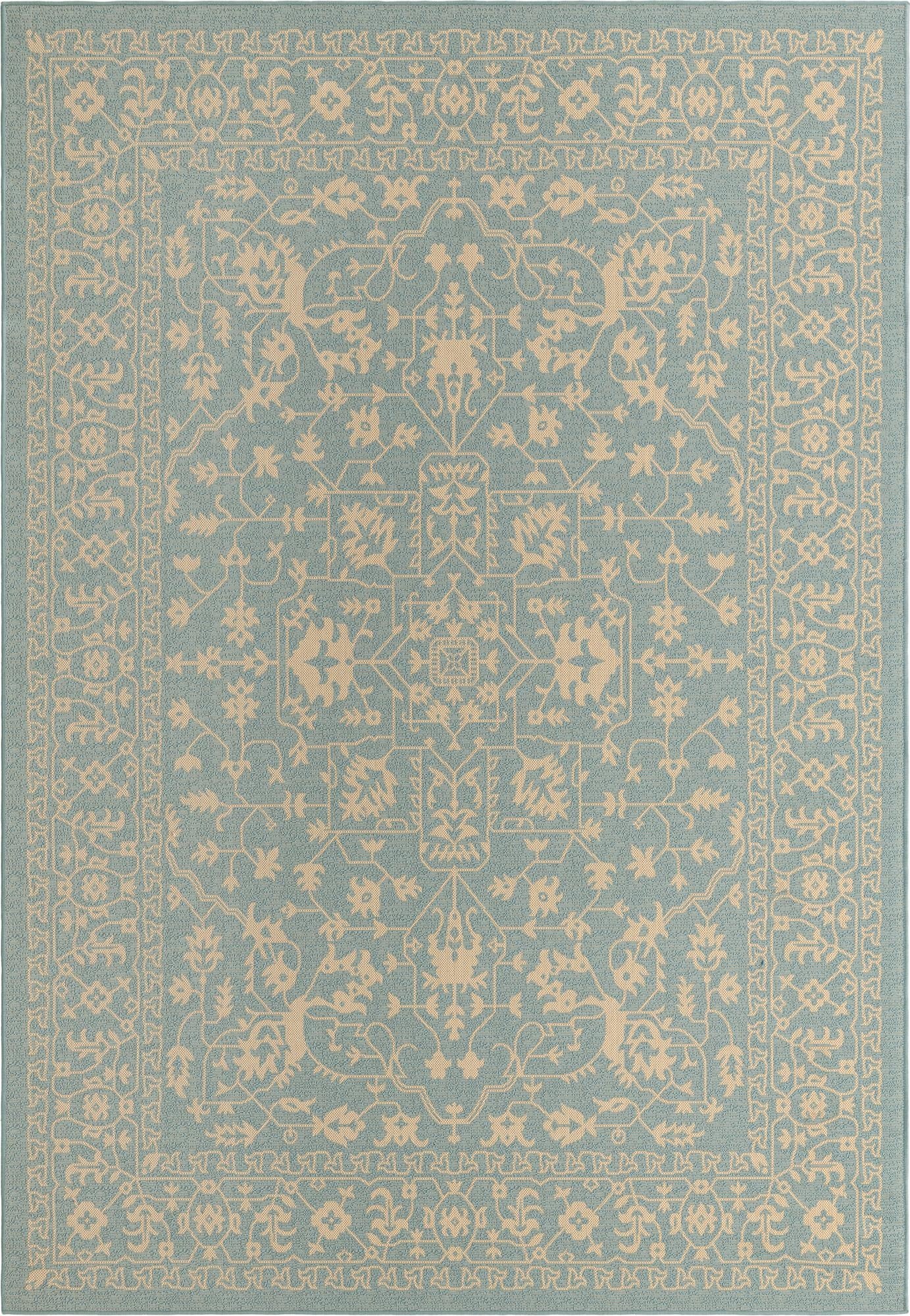  8' x 11' 4  Washable Botanical Indoor / Outdoor Rug