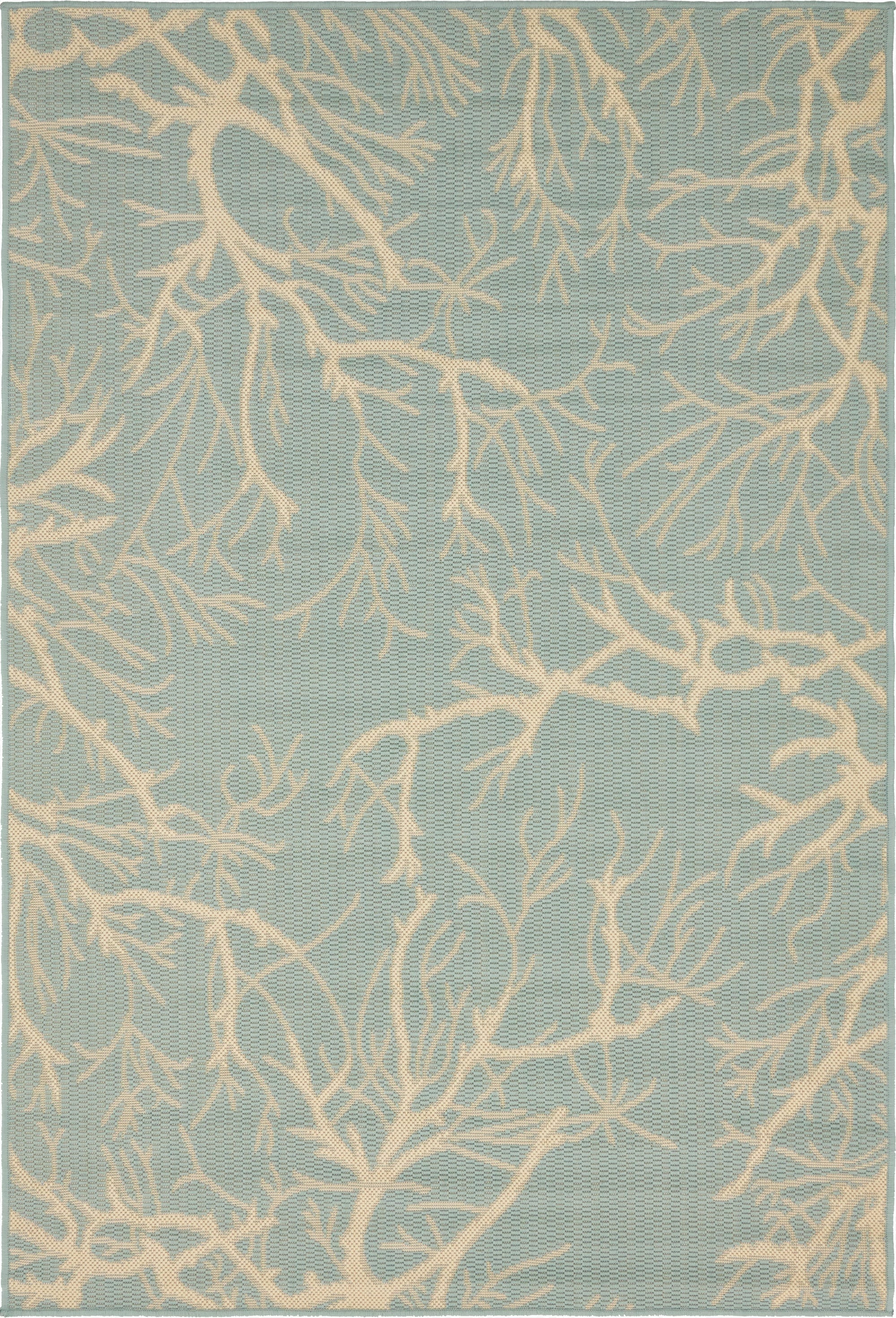  4' x 6'  Washable Botanical Indoor / Outdoor Rug