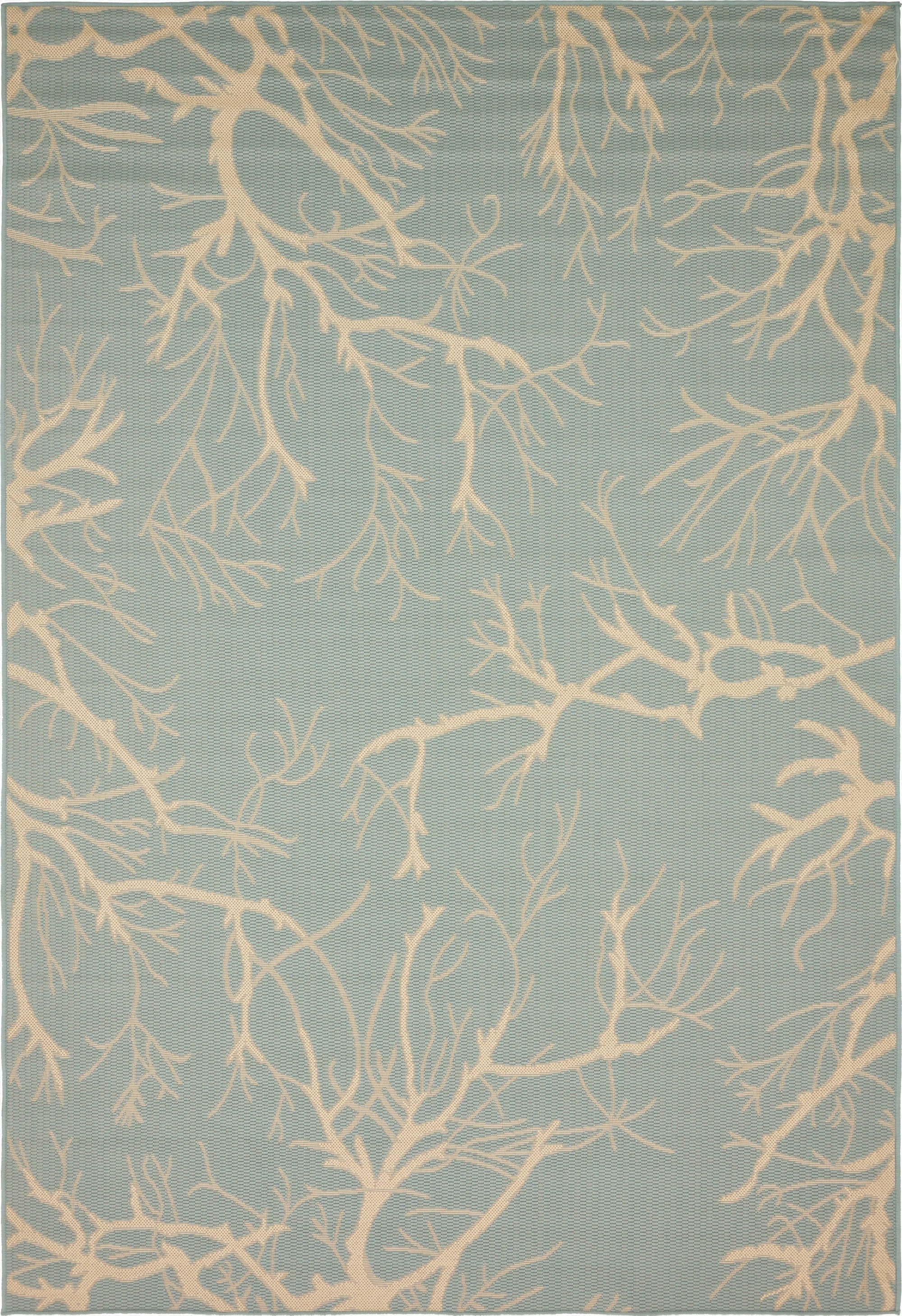  6' x 9'  Washable Botanical Indoor / Outdoor Rug
