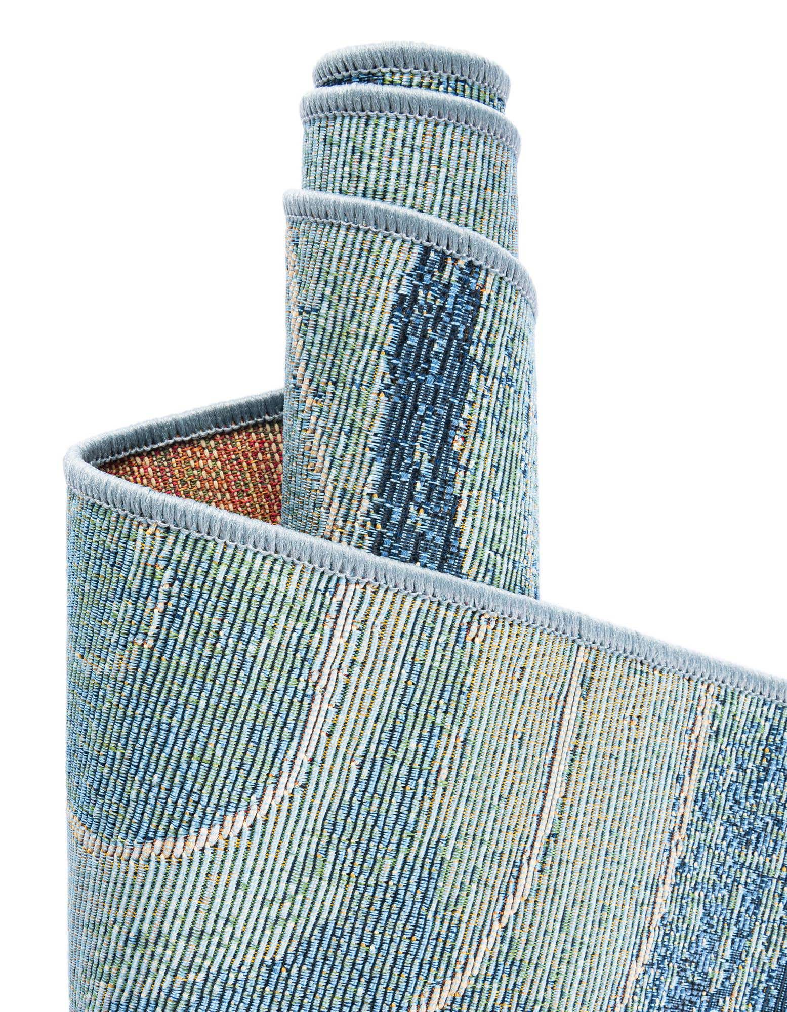 Light Blue 8' x 11' 4 Washable Modern Indoor / Outdoor Rug | Rugs.com