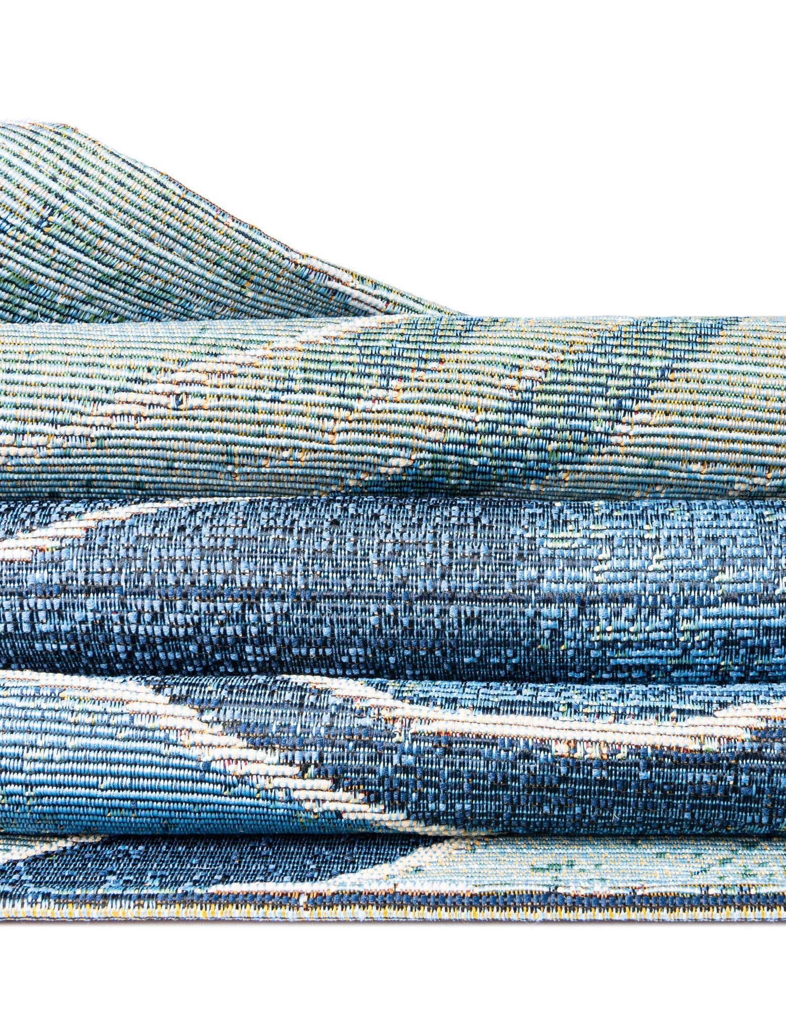 Light Blue 8' x 11' 4 Washable Modern Indoor / Outdoor Rug | Rugs.com