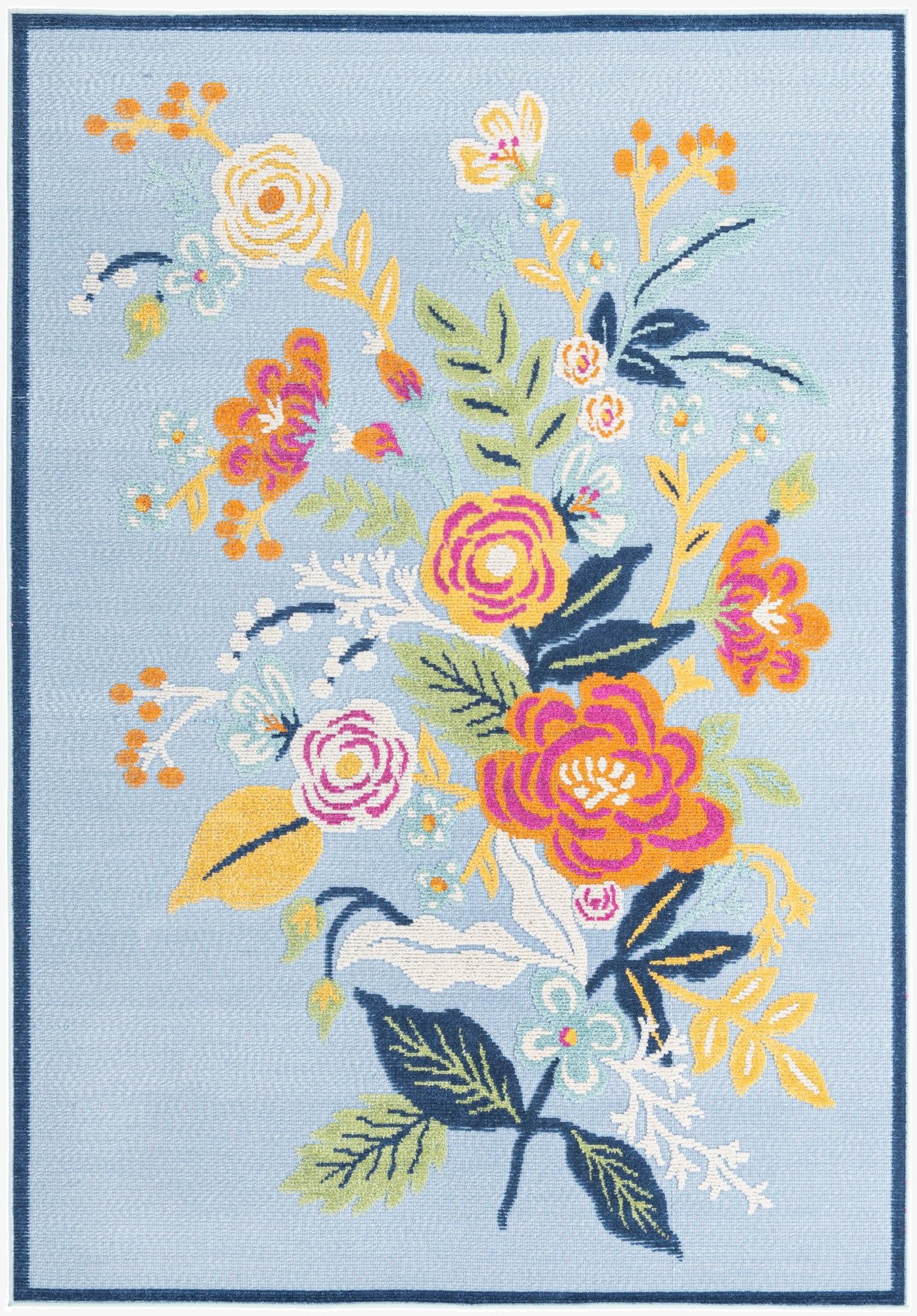 5' 3 x 7' 7 Washable Indoor / Outdoor Rug